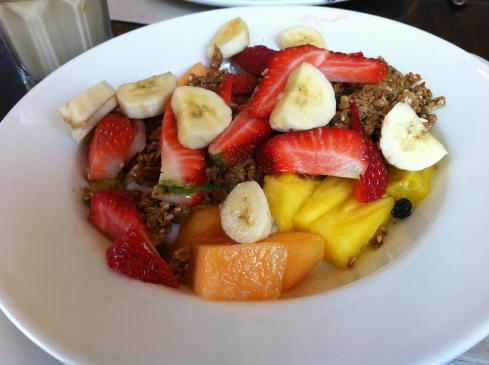 Fruit and granola at Nook